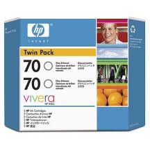 Twin Pack HP 70 - Noir (130ml - Pack 2)