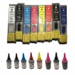 Cartouches rechargeables EPSON R1800 / R800 (+ 8 x 100ml d'encre)