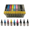 Cartouches rechargeables EPSON R2400 (+ 9 x 100ml d'encre)