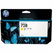 hewlett packard cartouche jet d'encre jaune 728 130ml designjet/t730/t830