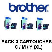 Pack de 3 Cartouches Brother LC-125 LC-125 XL (Cyan + Magenta + Jaune)