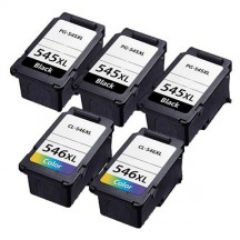 Multipack compatible Canon  PG-545XL/CL-546XL ( 3 noir + 2 couleur)