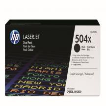 toner laser hewlett packard 504x - noir (pack de 2)