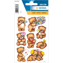 HERMA Stickers DECOR "ours avec fleurs"