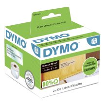 DYMO Etiquettes d'adresse LabelWriter, 89x 36mm, transparent