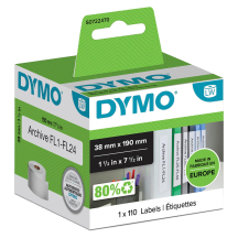 DYMO Etiquettes de classeur LabelWriter, 38 x 190 mm, blanc