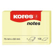 Kores Notes repositionnables "jaune", 50 x 75 mm, uni, jaune