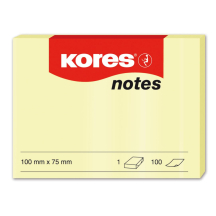 Kores Notes repositionnables "jaune", 125 x 75mm, uni, jaune