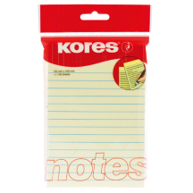 Kores notes adhsives "jaune pastel", 150 x 100 mm, lignes