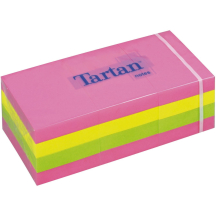 Tartan Bloc-notes repositionnable, 38 x 51 mm, assorti fluo