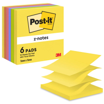 3M cube Post-it, notes adhsives, 76 x 76 mm, 6 couleurs