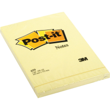 3M Post-it adhsifs, 102 x 152mm, jaune, 100 feuilles/bloc