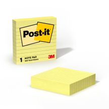 3M Post-it Notes Bloc XL, 100 x 100 mm, jaune, lign