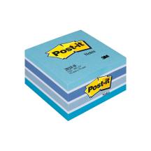 3M Post-it Notes bloc cube, 76 x 76 mm, bleu pastel