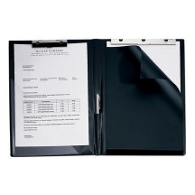 HETZEL Chemise porte-bloc, format A4, noir, fine reliure