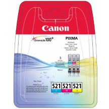 Multipack Canon CLI-521 - Cyan + Magenta + Jaune (3 cartouches)