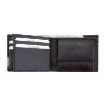 Alassio portefeuille, format à l'italienne, cuir, noir