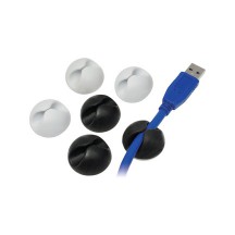 LogiLink Attache-câbles, autocollants, en blanc & noir