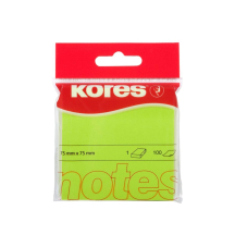 Kores Notes adhsives "NEON", 75 x 75 mm, uni, vert non