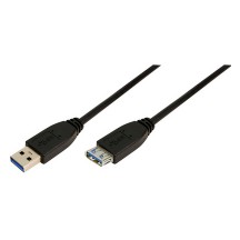 Logilink Cable de rallonge USB 3.0, noir, 1,0 m