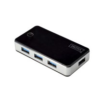 DIGITUS  Hub USB 3.0, 4 ports, noir, bloc d'alimentation