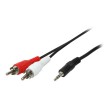 LogiLink câble audio,2x fiche Cinch - 3,5 mm connecteur jack