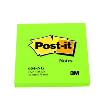 3M Post-it Bloc notes, vert non, 76 x 76 mm,