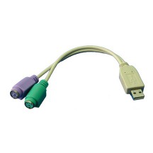 LogiLink Câble adaptateur USB-2 x PS/2, longueur = 0,20 m