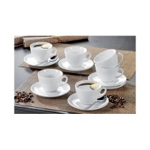Esmeyer tasses de bistro "Cappuccino", Set de 6, blanc