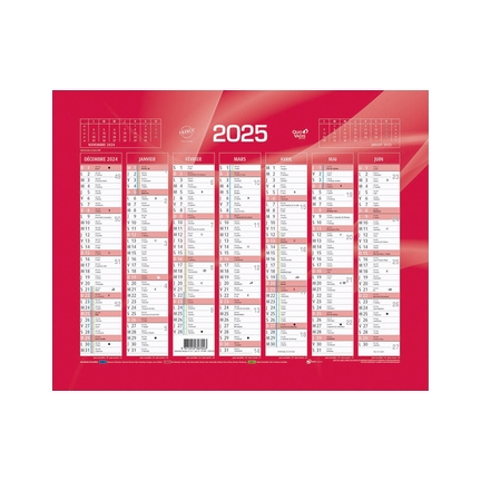 QUO VADIS Calendrier de banque rouge, 270 x 210 mm, 2024 - Achat/Vente QUO  VADIS 57000160