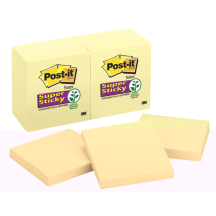 3M Post-it Super Sticky Notes adhsives, 76 x 76 mm, jaune