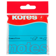 Kores notes adhsives "NEON", 75 x 75mm, uni, bleu non,