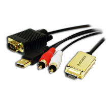 LogiLink Convertisseur HDMI vers VGA/audio, 2 m, noir