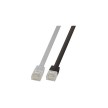 LogiLink Câble patch plat U/UTP, Cat. 6, 5,0 m, blanc