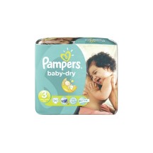 Pampers Couches baby-dry taille 3 Midi, 4-9 kg, pack