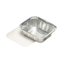 PAPSTAR plats en aluminium, carr, avec couvercle, 500 ml