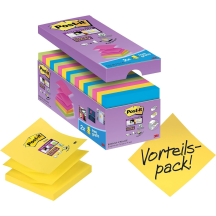 Post-it bloc-notes Super Sticky Z-Notes, 76 x 76 mm, coloré