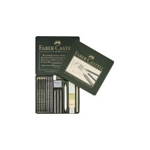 FABER-CASTELL Kit PITT GRAPHITE medium, étui de 19 pièces