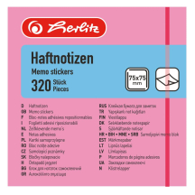 herlitz Blocs-notes adhsifs, 75 x 75 mm, couleurs intenses