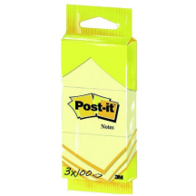 3M Post-it notes adhésives, 38 x 51 mm, jaune, blister