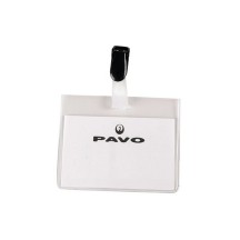 pavo porte-badge, avec clip, 60 x 90 mm, transparent, en