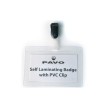 pavo badge plastifi, avec clip, 54 x 90 mm