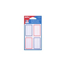 agipa Etiquettes pour livre, rouge/bleu, 36 x 56 mm, lignes