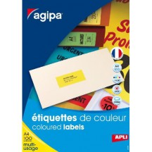agipa Etiquettes adresse, 63,5 x 38,1 mm, jaune