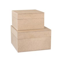 KREUL Boîte en bois, carré, kit de 2