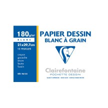 Clairefontaine Papier  dessin  grain, A4, 180 g