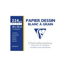 Clairefontaine Papier dessin "Blanc  Grain", 240 x 320 mm