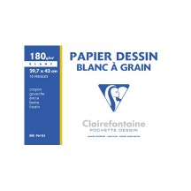 Clairefontaine Papier dessin "Blanc  Grain", 297 x 420 mm
