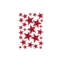 HERMA Autocollants de Noel MAGIC 'étoiles rouge', pailletté