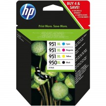 Cartouche Jet d'encre HP N950XL + 951XL (1 Noir + 1 Cyan + 1 Magenta + 1 Jaune) (lot de 4)